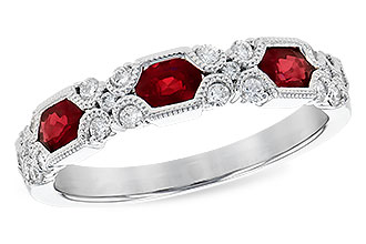 B327-58376: LDS WED RG .74 RUBY 1.00 TGW (4x3MM RUBY)