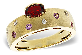 B329-42976: LDS RG .58 MULTI CLR (GAR & PINK SAPP) .66 TGW