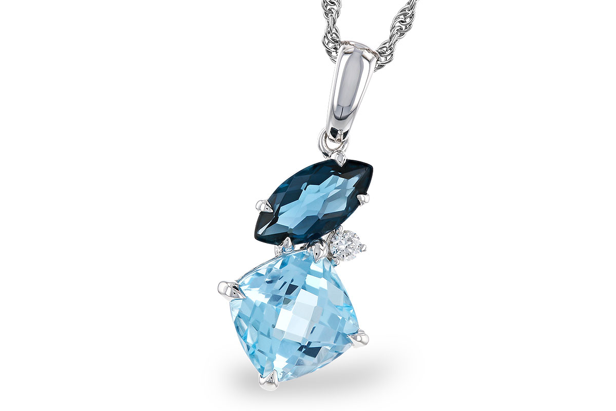 C329-40185: NECKLACE 2.37 TW BLUE TOPAZ 2.40 TGW