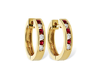 F055-75639: EARRINGS .16 RUBY .26 TGW