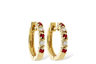 G055-75657: EARRINGS .17 RUBY .26 TGW