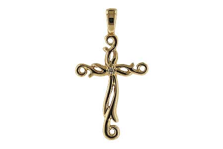 G061-22039: CROSS PENDANT .01 BR